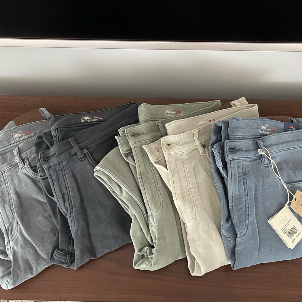 Faherty 5 pocket terry pants size 34x32 all new